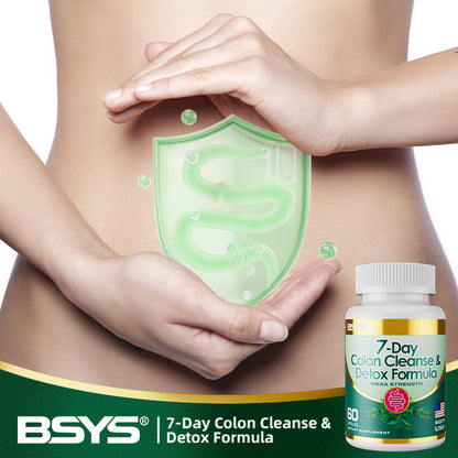 7 Day Colon Cleanse Detox Formula Capsules Digestive Support Supplement | 30 Capsules