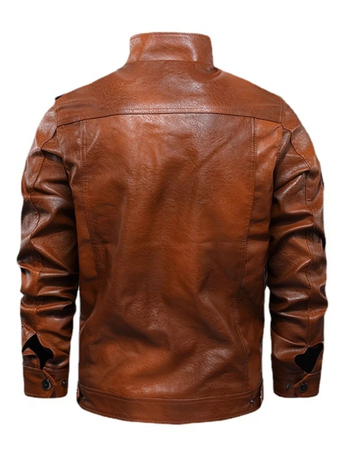 Men's Plus Size Vintage Style Faux Leather Moto Jacket