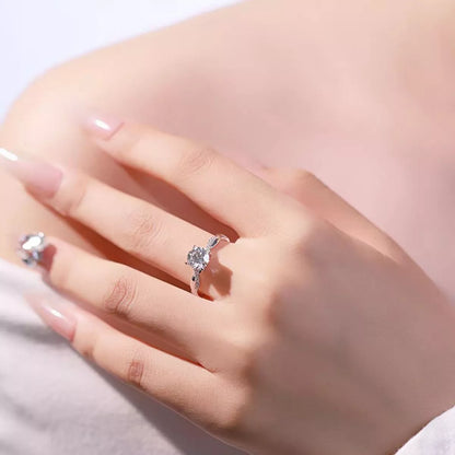 1 Carat Moissanite 925 Sterling Silver Ring