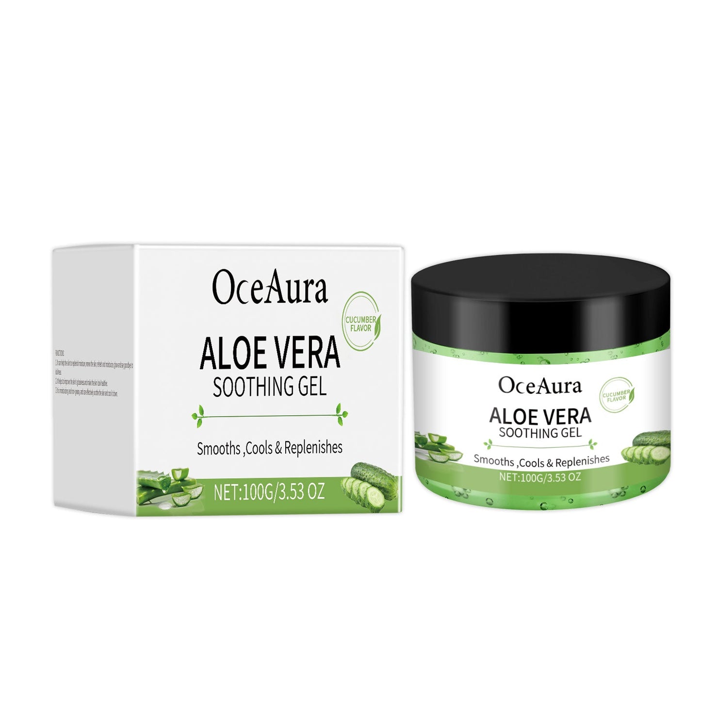 OceAura Aloe Vera Cucumber Gel, Moisturizing And Cooling Body Care Moisturizing And Refreshing Skin Aloe Vera Gel