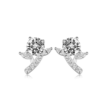 2 Carat Moissanite 925 Sterling Silver Stud Earrings