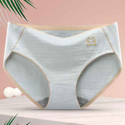 Women's Pure Cotton Antibacterial Mid Waist Seamless Panties