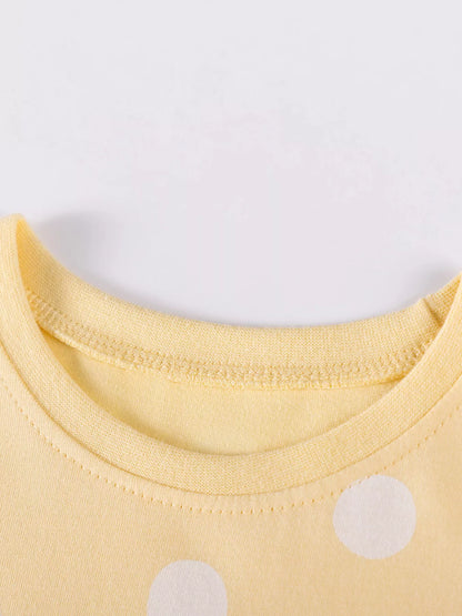 Children's Swan Applique Polka Dot Ruffle Sleeve Dress