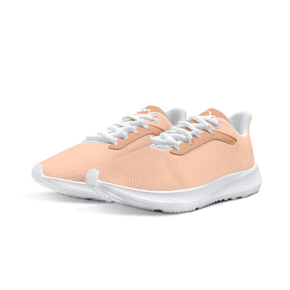 SHO-013PCH-24  Peach Coral Waving Running Shoes for Women Lightweight Mesh Knit Sneakers Comfortable Walking Shoes Breathable Athletic Shoes