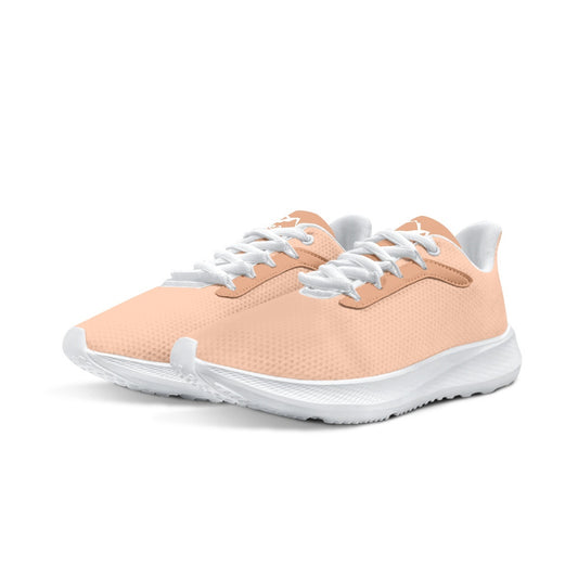 SHO-013PCH-24  Peach Coral Waving Running Shoes for Women Lightweight Mesh Knit Sneakers Comfortable Walking Shoes Breathable Athletic Shoes