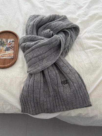 Ribbed Knitted Winter Scarf