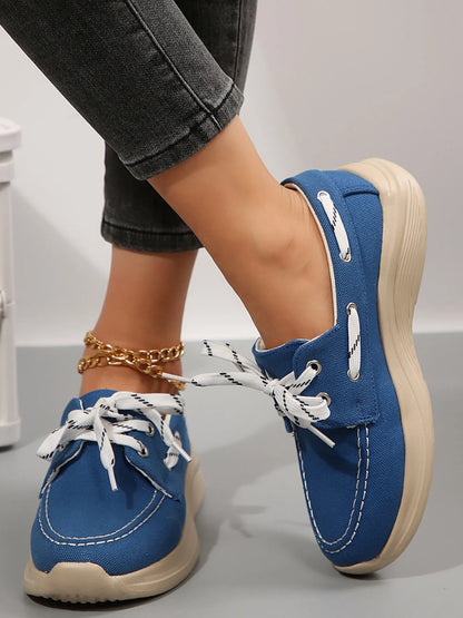 Lace Up Round Toe Sneakers