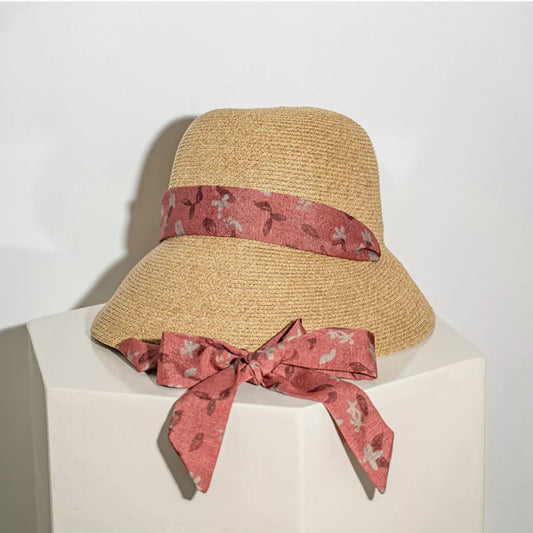 Floral Ribbon Straw Sun Hat