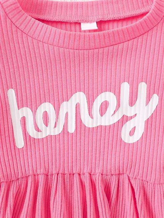 Children's Honey Bubble Texture Sleeve Dress