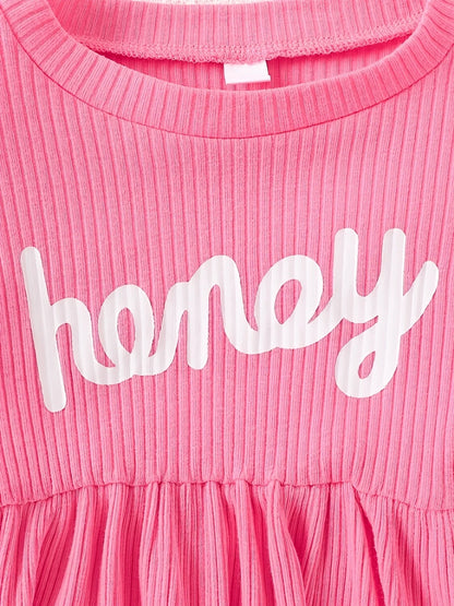 Children's Honey Bubble Texture Sleeve Dress