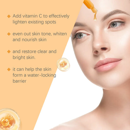 Hoygi Vitamin C Facial Essence, Moisturizing, Hydrating, Brightening, Moisturizing, Anti-Wrinkle And Firming Facial Care Essential Oil
