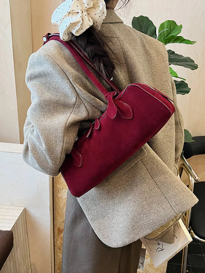Solid Color Shoulder Bag