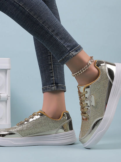 Glitter Metallic Platform Sneakers