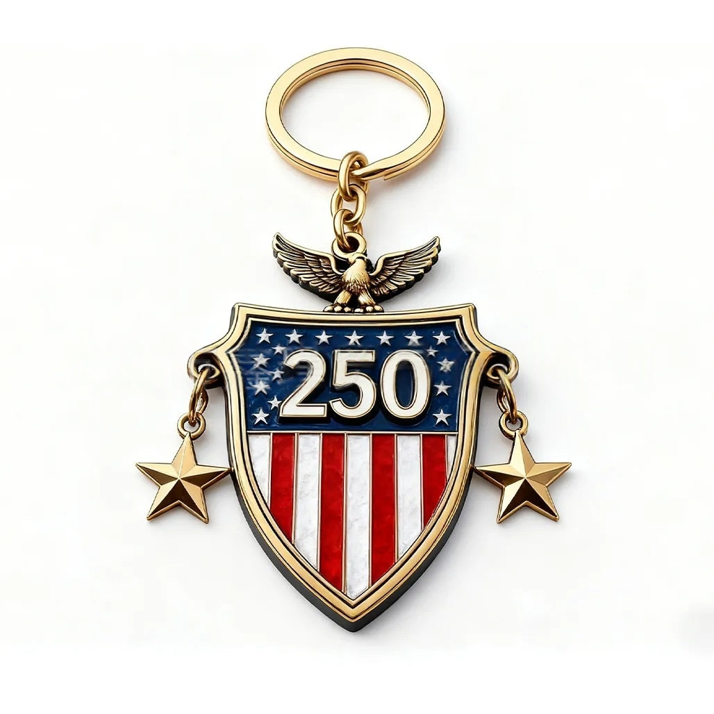 2026 Usa 250th Anniversary Commemorative Keychain Pendant Eagle American Flag Pattern Key Buckle Gift