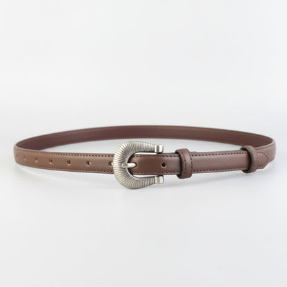 Skinny Belt with Silver Buckle