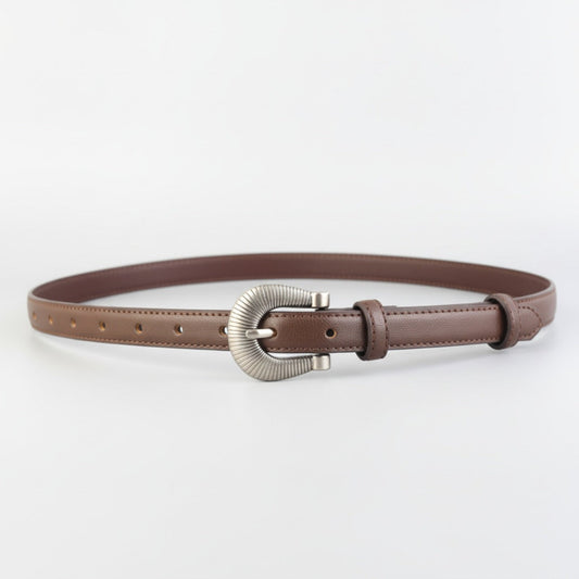 Skinny Belt with Silver Buckle