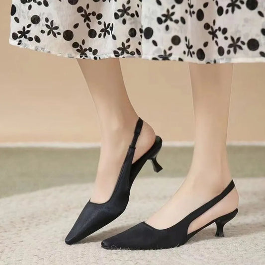 Point Toe Kitten Heel Slingback Pumps