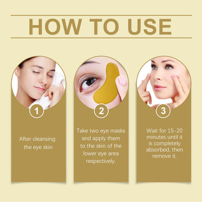 EELHOE Gold Firming Eye Mask, Reduces Fine Lines And Dark Circles Hydrates And Tightens The Skin Around The Eyes