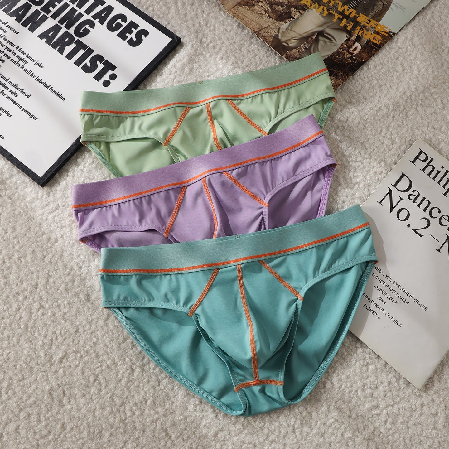Mens Briefs Comfortable Ice-silk Low-rise Sexy