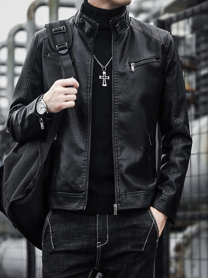Men's Plus Size Zip Up Long Sleeve Jacket