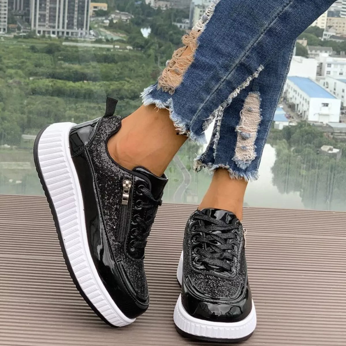 Lace Up Platform Sneakers