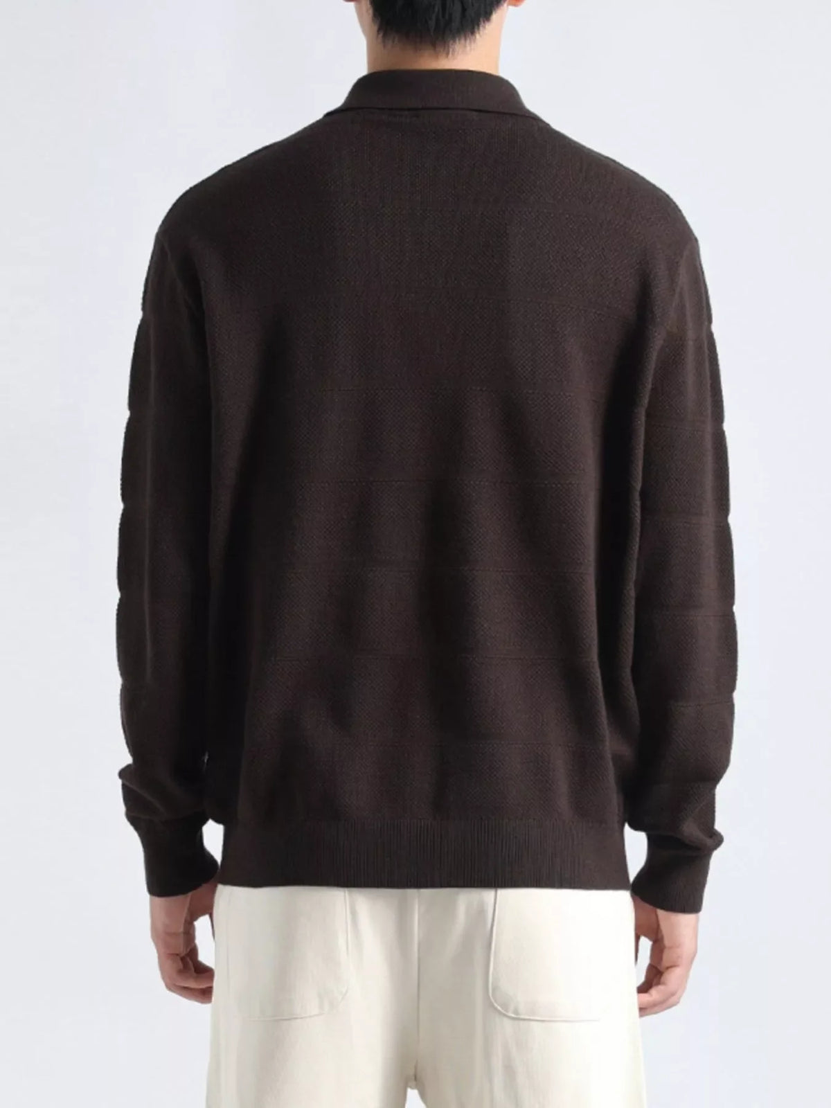 Men's Plus Size Button Detail Long Sleeve Knit Top