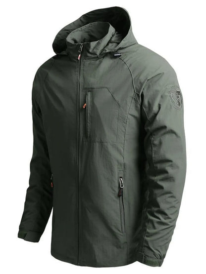 Men's Plus Size Zip Up Long Sleeve Hooded Jacket