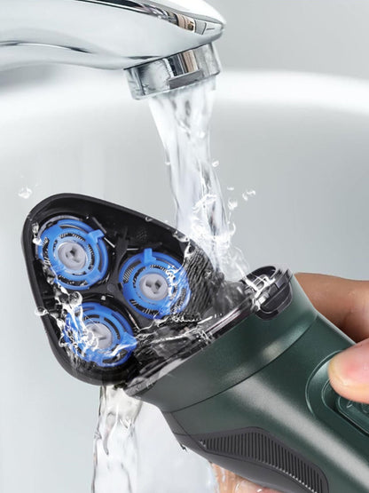 Rechargeable Rotary Electric Shaver with LED Display