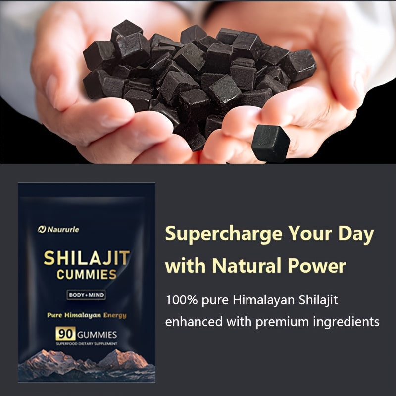 Shilajit Gummies Pure Himalayan Energy Superfood Supplement 90 Count Body & Mind Support
