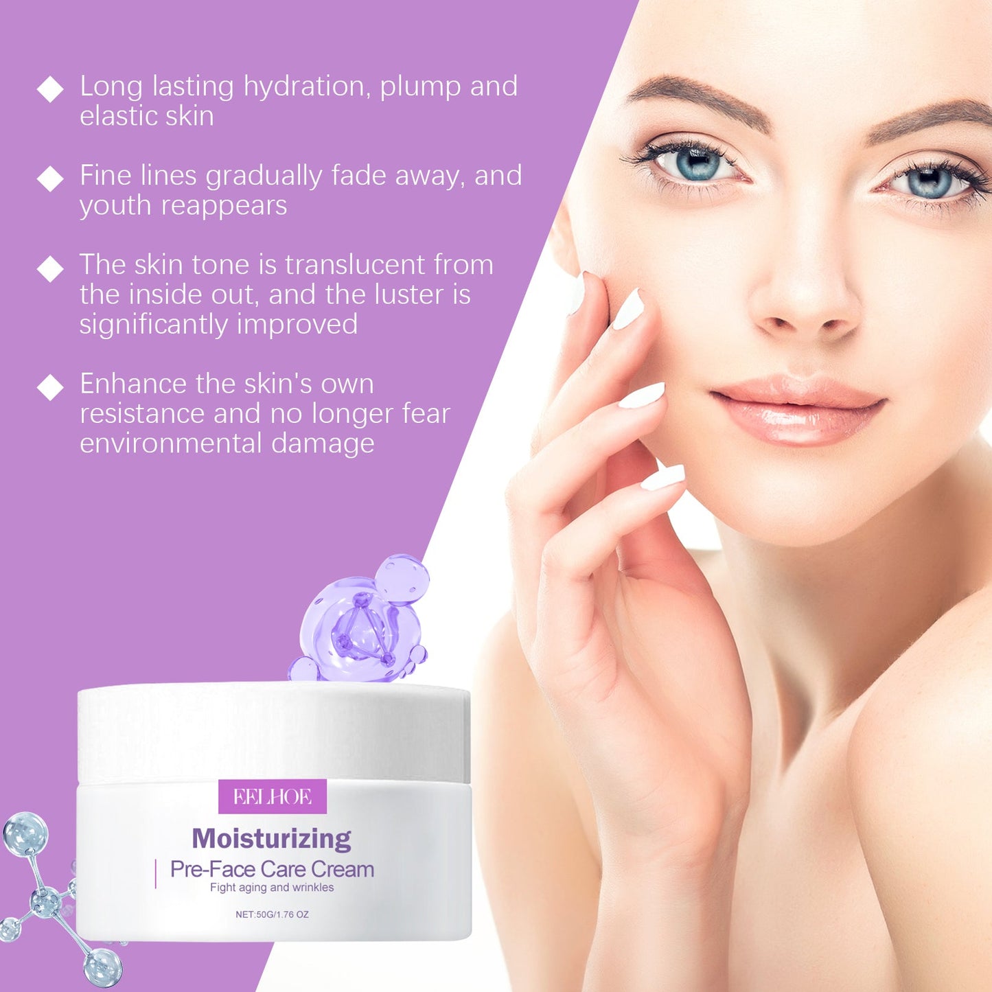 Eelhoe Moisturizing And Anti-Wrinkle Hydrating Cream, Moisturizing And Nourishing Face Moisturizing And Anti-Wrinkle Repair Essence Cream