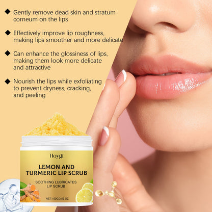 Hoygi Turmeric Lemon Lip Scrub Moisturizes Dry, Exfoliating, Hydrating And Moisturizing Lip Care Cream