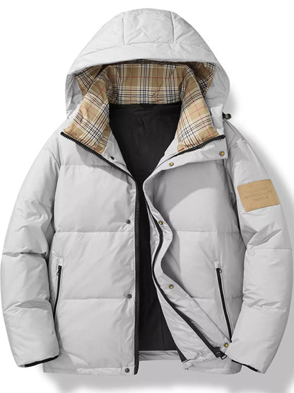 Men's Plus Size Warm Padded Hooded Down Puffer Jacket