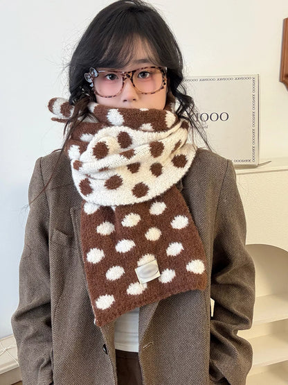 Polka Dot Knitted Scarf