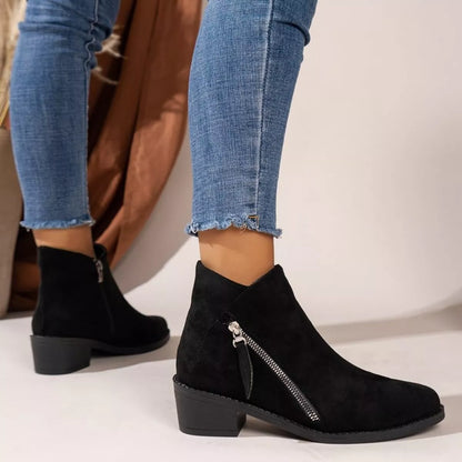 Point Toe Block Heels Boots