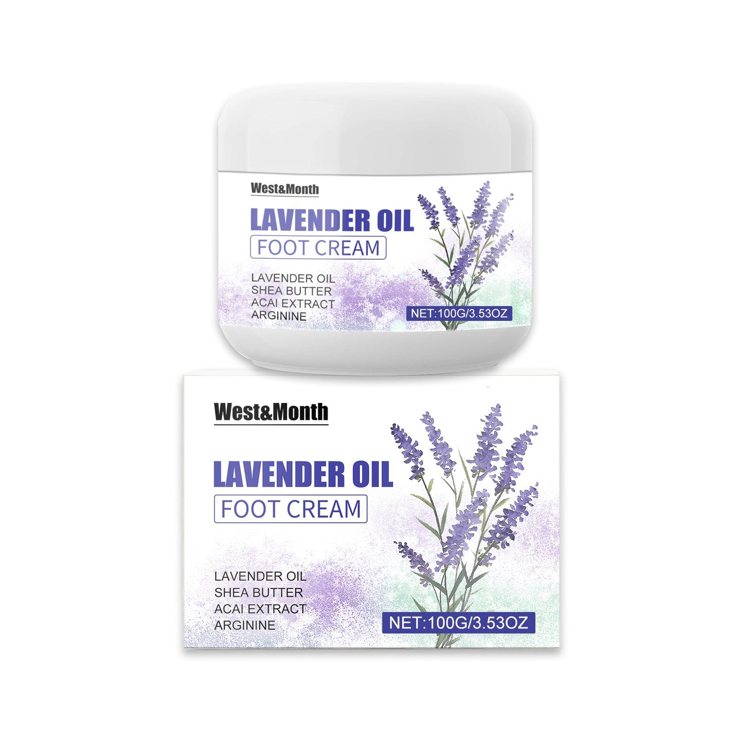 West&Month Lavender Oil Foot Cream, Anti-Freeze, Anti-Crack, Hydrating And Anti-Cracking