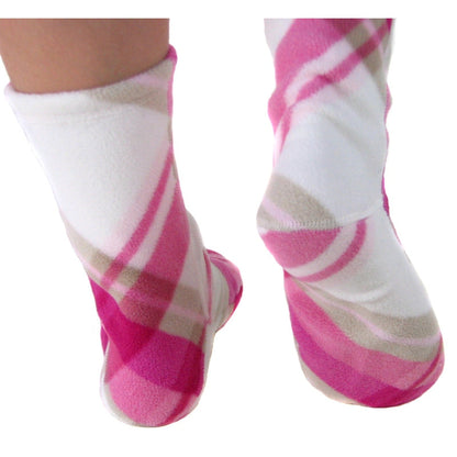 Polar Feet Fleece Socks - Pink Argyle