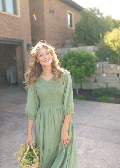 Flora Smocked Midi Dress