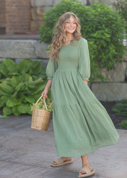 Flora Smocked Midi Dress