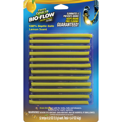 Green Gobbler Drain Strip Bioflow Lemon (12 Pack)