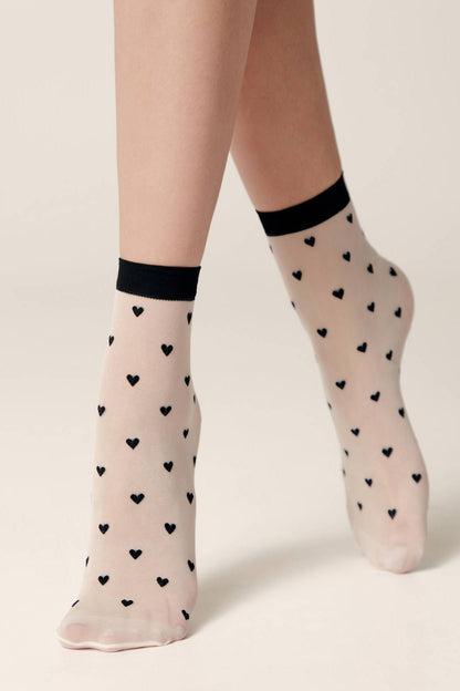 Socks Conte Fantasy - Hearts Pattern