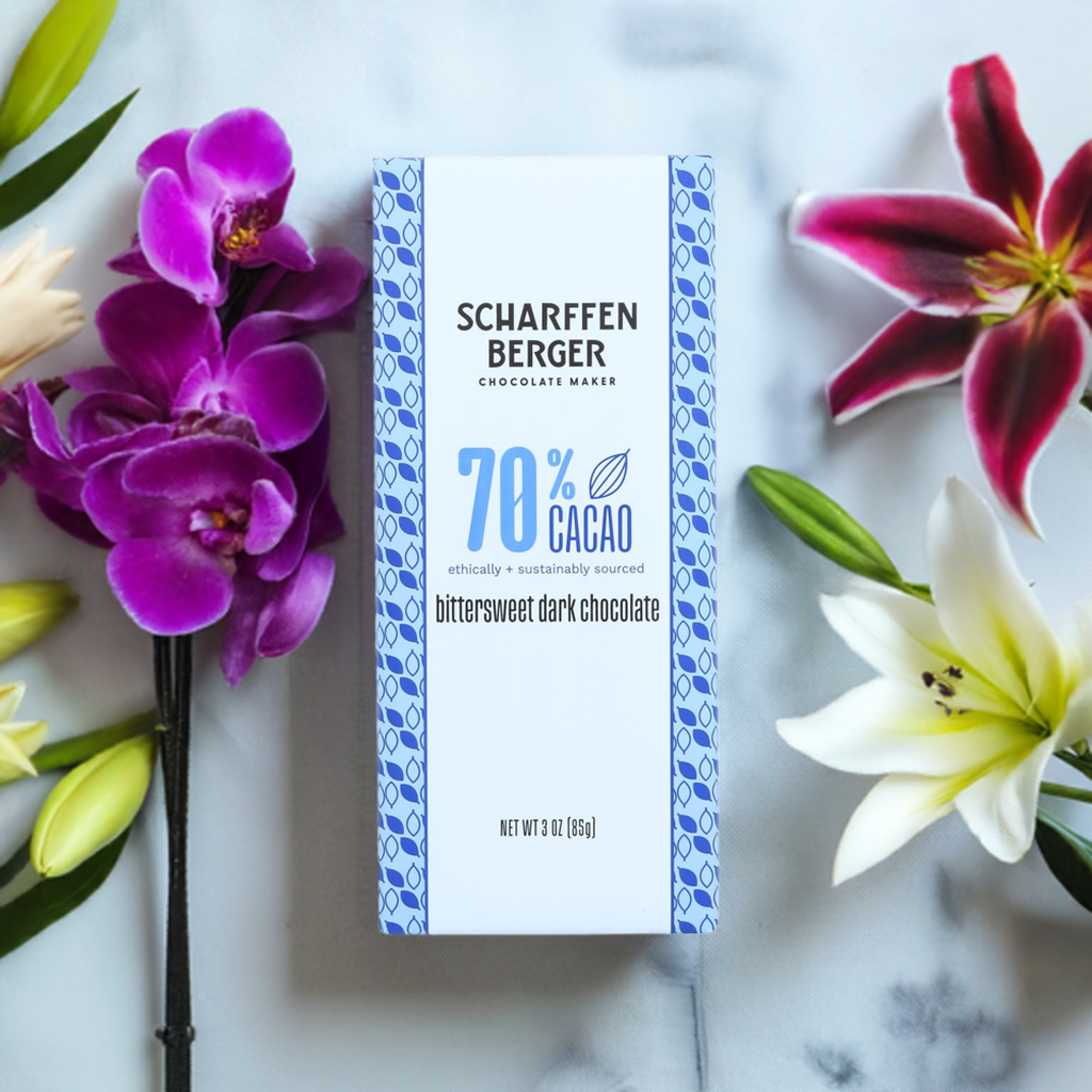 Scharffen Berger 70% Cacao Bittersweet Bar: Rich Dark Chocolate (3 oz, 12 Pack)