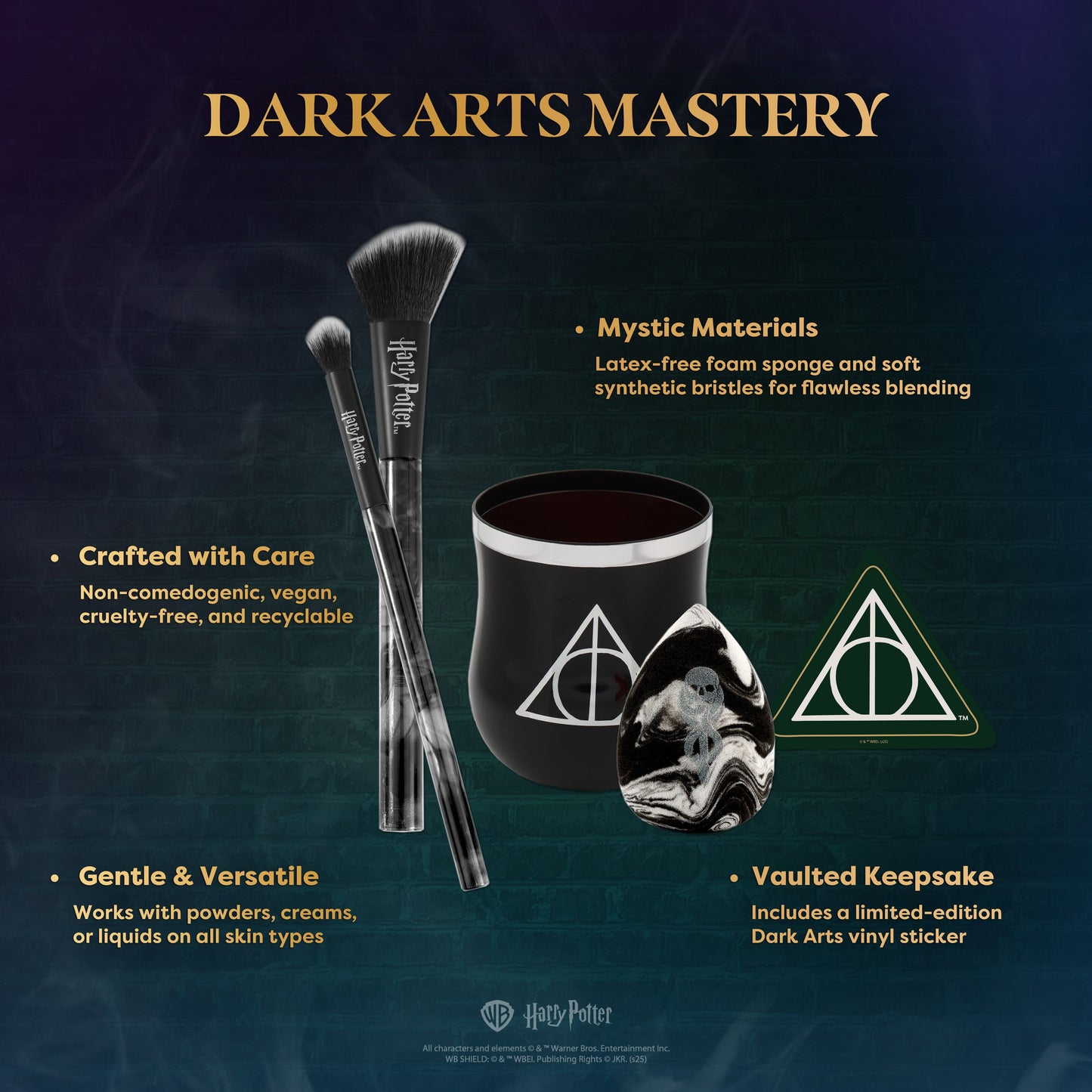 HP Dark Arts | Deathly Hallows™ Blend Makeup Brush & Sponge Set