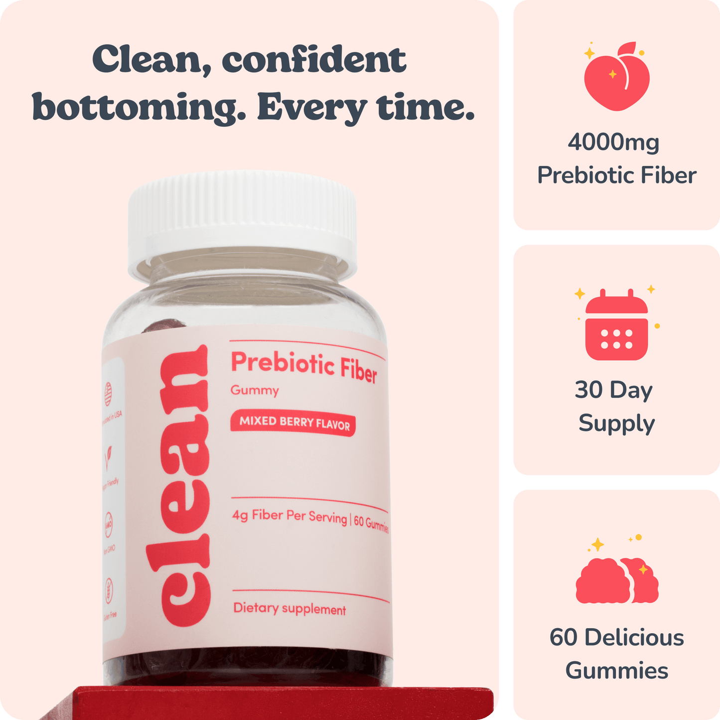 Peachy Clean Fiber Gummies