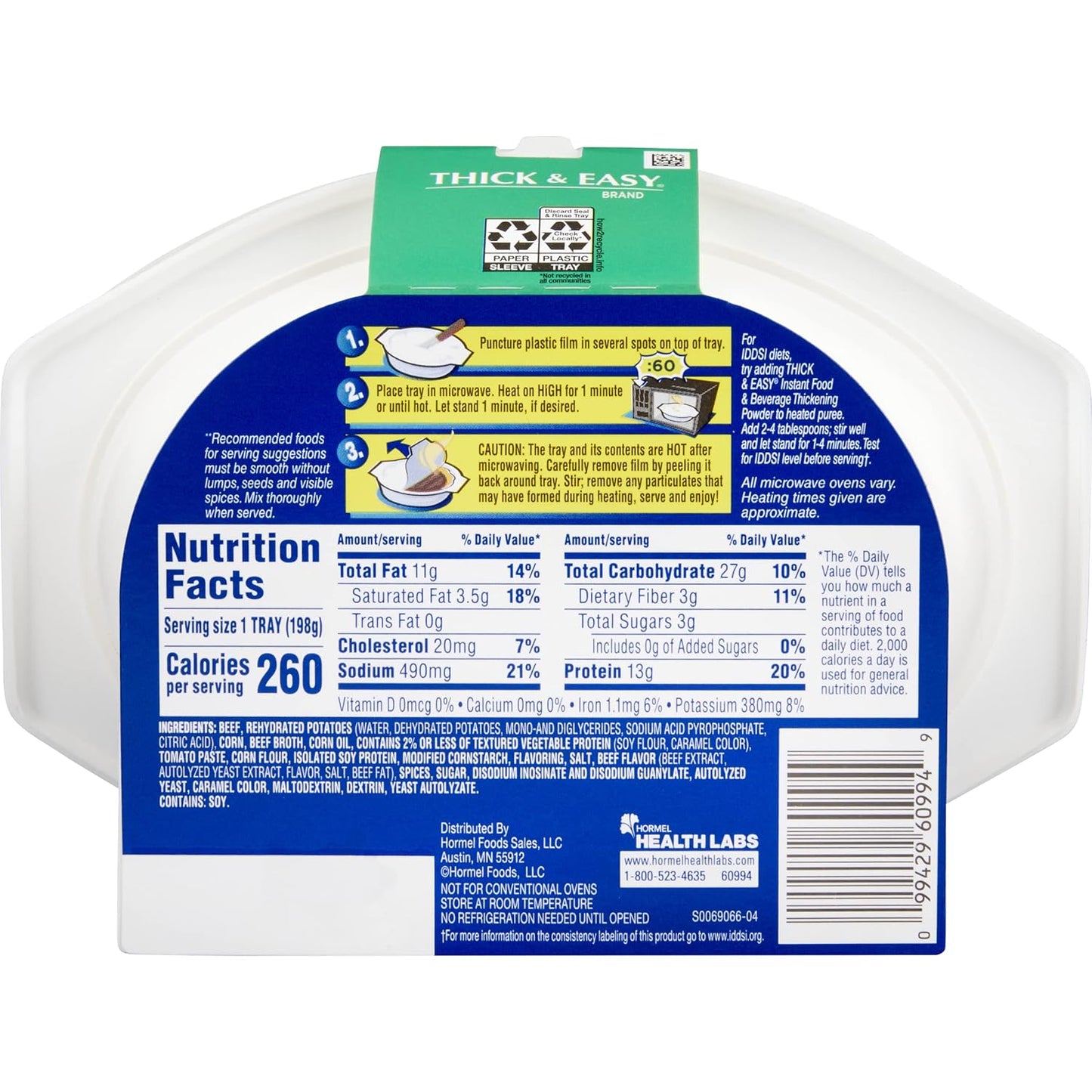 Hormel Thick & Easy Purees, Homestyle Beef, Case/7