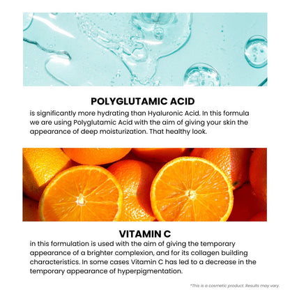 Hydrating Serum Polyglutamic Acid 1%, Vitamin C 3% 30ml