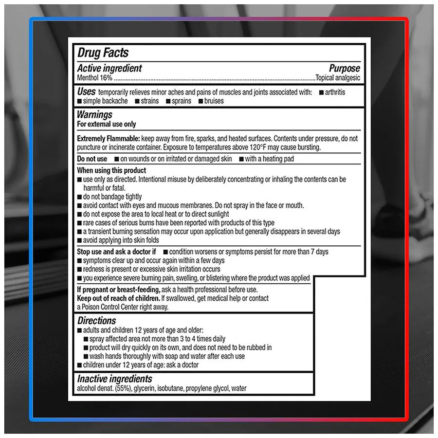 Icy Hot Original Pain Relief Dry Spray with 16% Menthol, 4 oz Spray