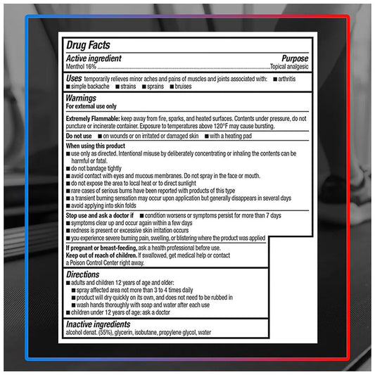 Icy Hot Original Pain Relief Dry Spray with 16% Menthol, 4 oz Spray