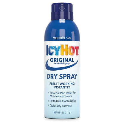 Icy Hot Original Pain Relief Dry Spray with 16% Menthol, 4 oz Spray