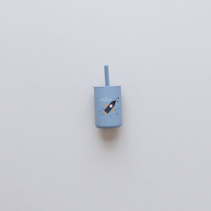 Silicone Straw Cup for Babies & Toddlers - 6oz Silicone Sippy Cup