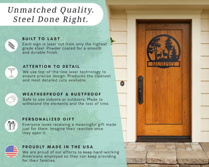 Deer Text Personalized Gifts - Custom Metal Sign, Anniversary/Wedding/Housewarming Gift